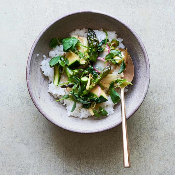 Spring vegetable ankake rice