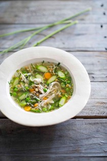 Spring vegetable chicken soup