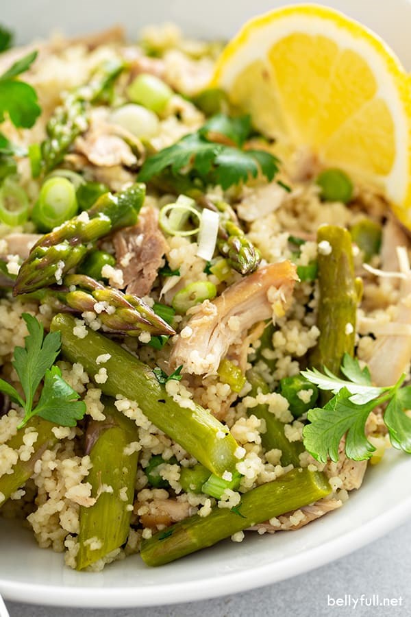 Spring vegetable couscous with chicken