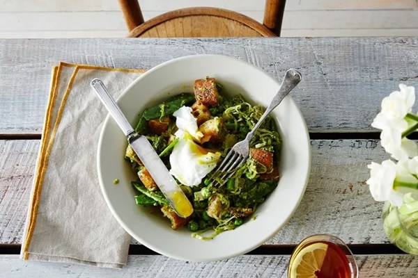 Spring vegetable panzanella