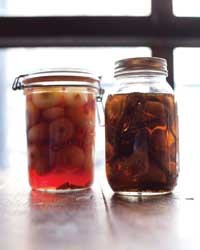 Spring vegetables with pickled onions