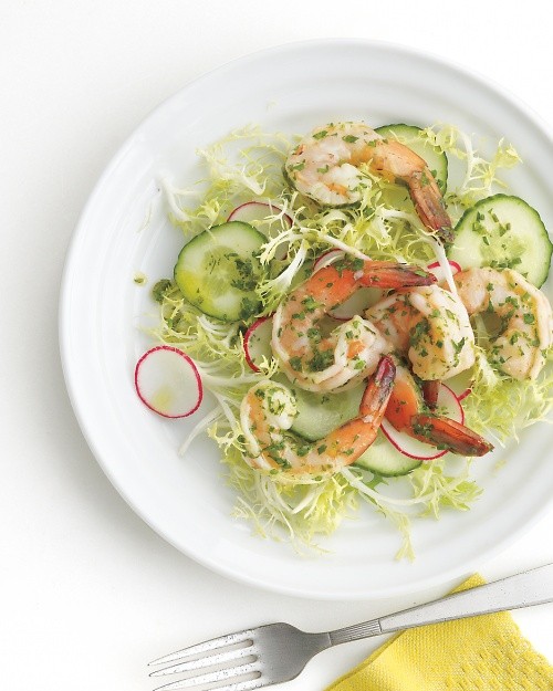 Spring vegetables with shrimp