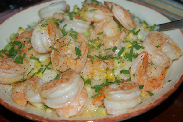 Springtime shrimp and grits