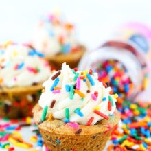Sprinkle chocolate chip cookie cups
