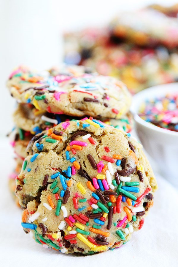 Sprinkle chocolate chip cookies