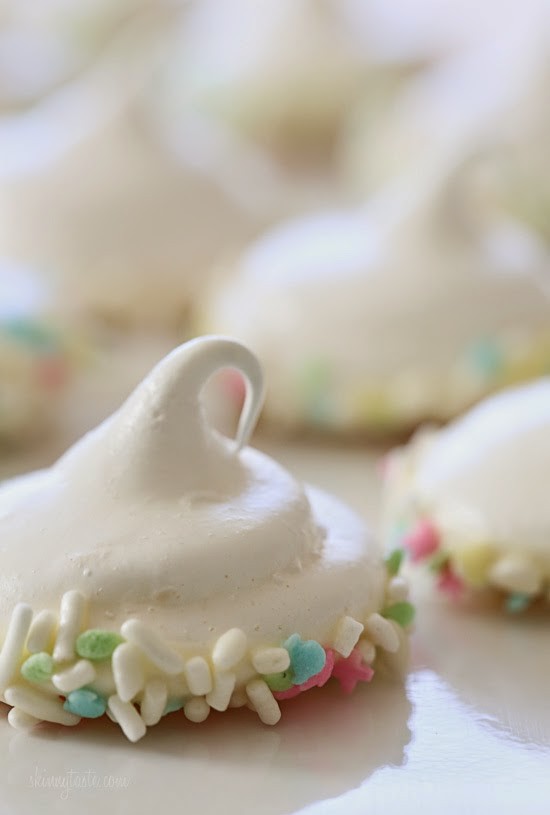 Sprinkle dipped meringues