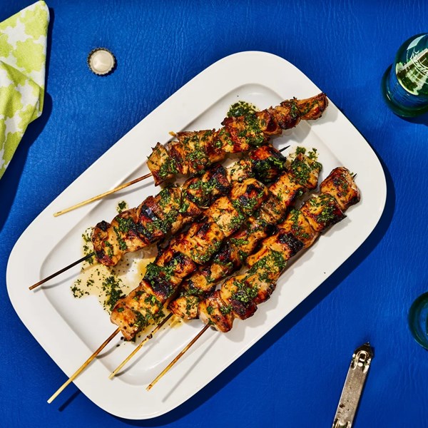 Sprite-grilled chicken skewers 