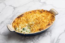 Sprout and horseradish gratin