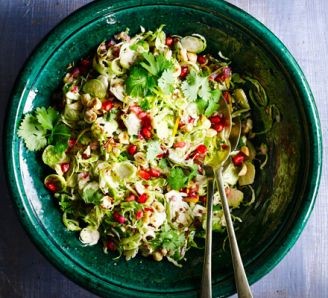 Sprout salad with citrus & pomegranate 