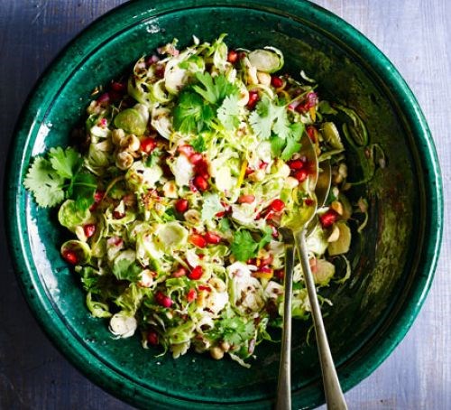 Sprout salad with citrus & pomegranate 