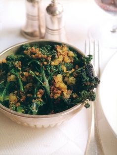 Sprouting broccoli with herbs and hazelnuts