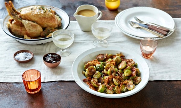 Sprouts with juniper berries and pancetta