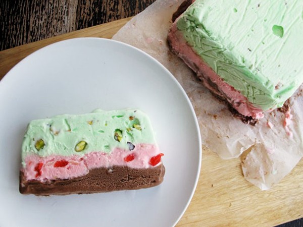 Spumoni ice cream terrine