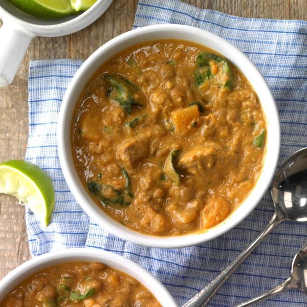 Squash & lentil lamb stew