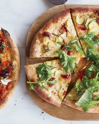 Squash-and-arugula pizza