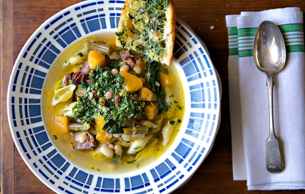 Squash and bean minestrone