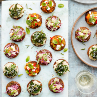 Squash and goats’ cheese party galettes