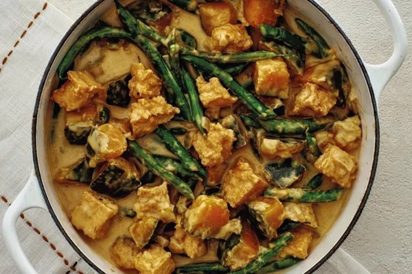 Squash and green bean coconut stew