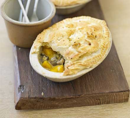 Squash and mushroom pot pie