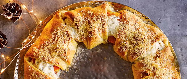 Squash and ricotta croissant wreath