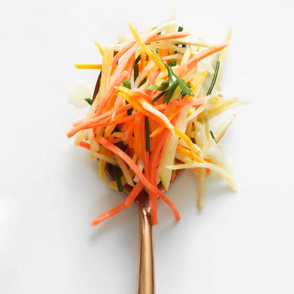 Squash and root vegetable slaw