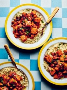 Squash, carrot and borlotti tagine