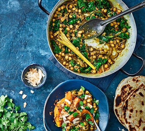Squash, chickpea & coconut curry