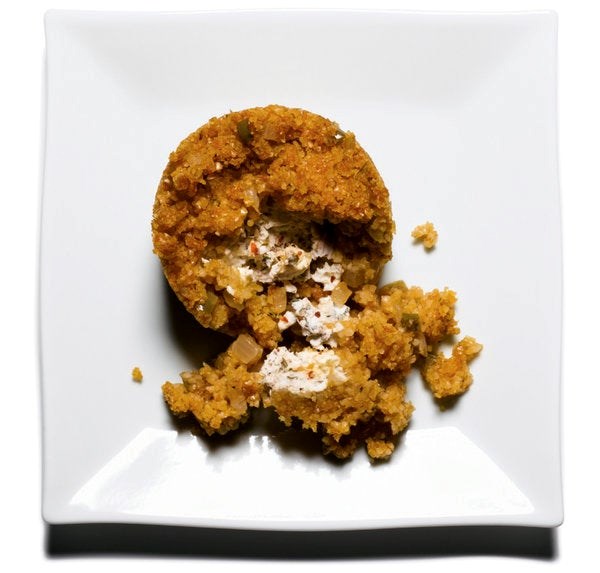 Squash kibbeh with brown butter and spiced feta