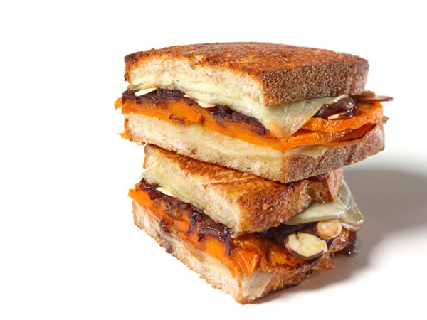 Squash, Manchego and balsamic-onion grilled cheese
