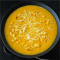 Squash soup with cannellini beans and Gruyère 