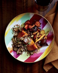 Squash stuffed with quinoa and wild mushrooms