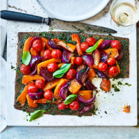 Squash, tomato and red onion galette
