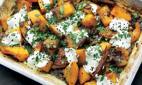 Squash with cardamom and nigella seeds