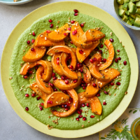 Squash with kale and cashew mole