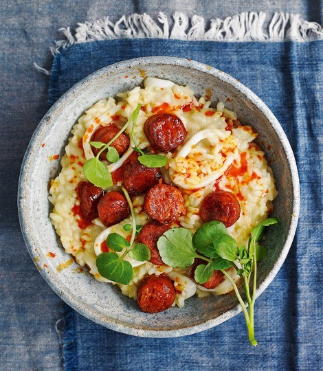 Squid and chorizo risotto