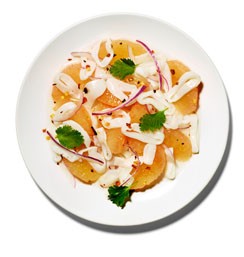 Squid and grapefruit ceviche