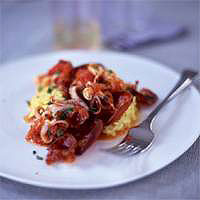 Squid, chorizo and tomato stew
