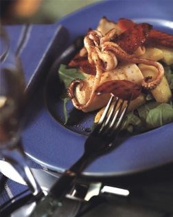 Squid, coriander & lime salad with pickled vegetables