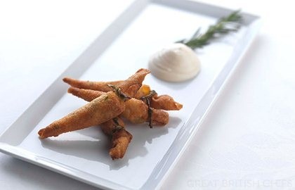 Squid cornets with rosemary mayonnaise