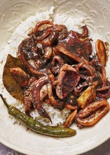 Squid ink adobo (Adobong pusit)