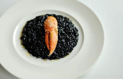 Squid ink risotto