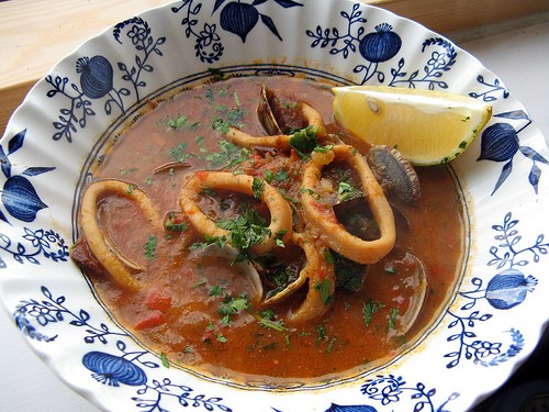 Squid, pork and clam stew