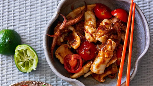 Squid sambal (Sambal tumis sotong)