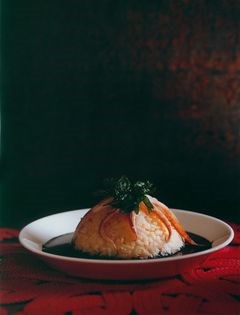 Squid with black rice