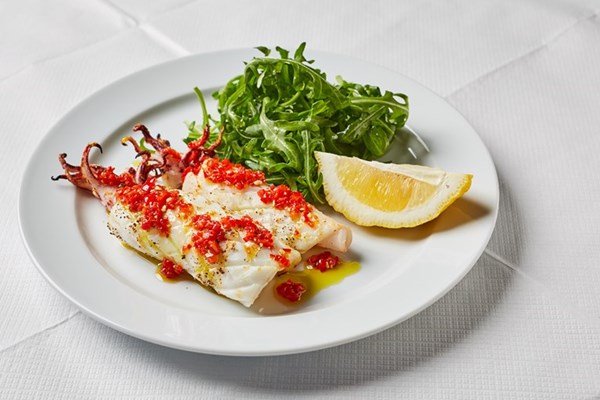 Squid with chilli and rocket