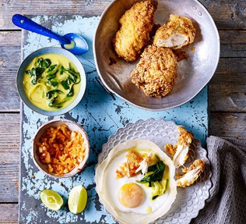 Sri Lankan fried chicken & hoppers 