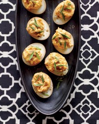 Sriracha-and-wasabi deviled eggs