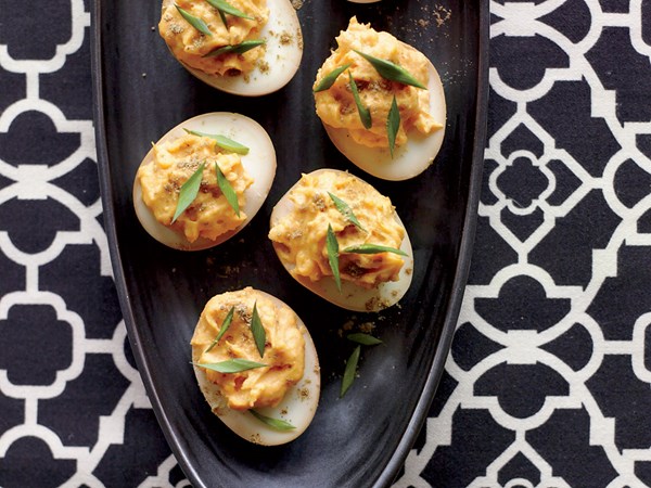 Sriracha-and-wasabi deviled eggs