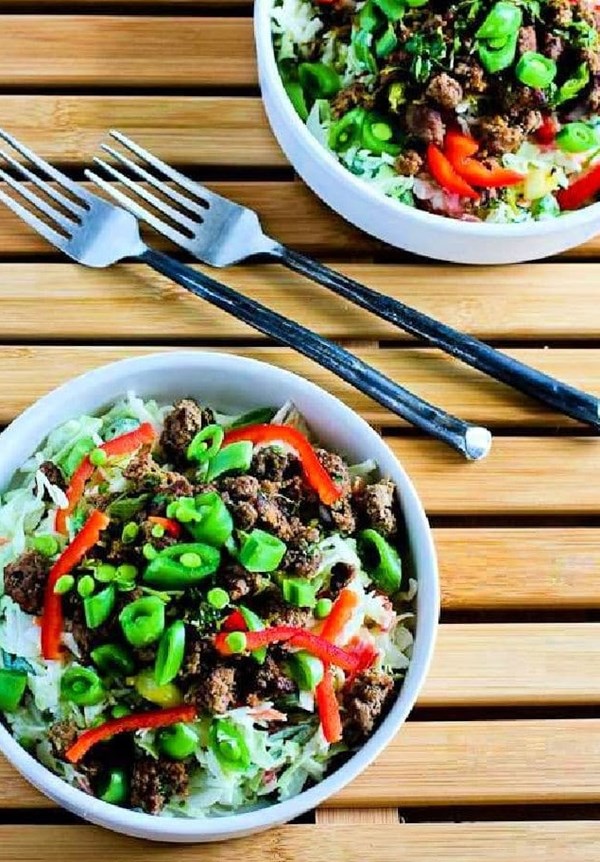 Sriracha beef cabbage bowl