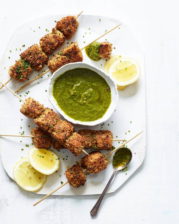 Sriracha chicken kebabs